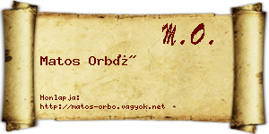 Matos Orbó névjegykártya
